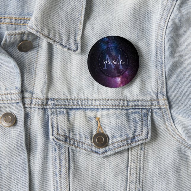 Milchstrahlenfarben, personalisierbar, monogramm button (Beispiel)