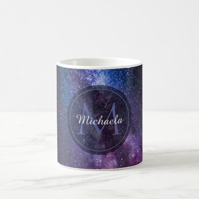 Milchstrahlenfarben, personalisierbar, monogramm kaffeetasse (Mittel)