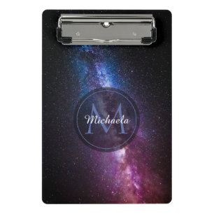Milchstrahlenfarben, personalisierbar, monogramm mini klemmbrett