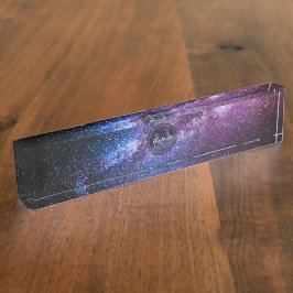 Milchstrahlenfarben, personalisierbar, monogramm namensplakette