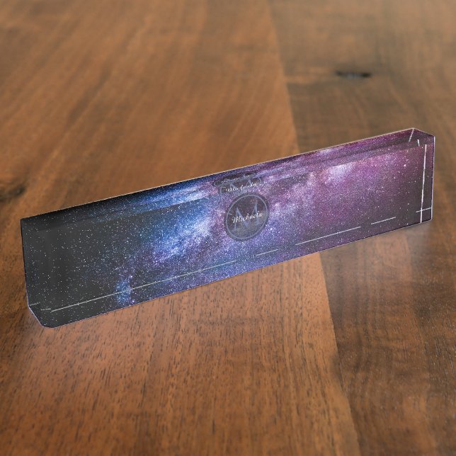 Milchstrahlenfarben, personalisierbar, monogramm namensplakette (Seite)