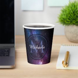 Milchstrahlenfarben, personalisierbar, monogramm pappbecher