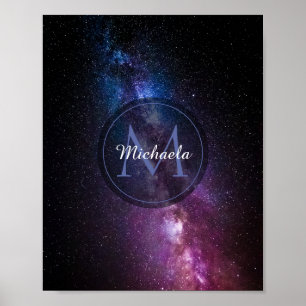 Milchstrahlenfarben, personalisierbar, monogramm poster