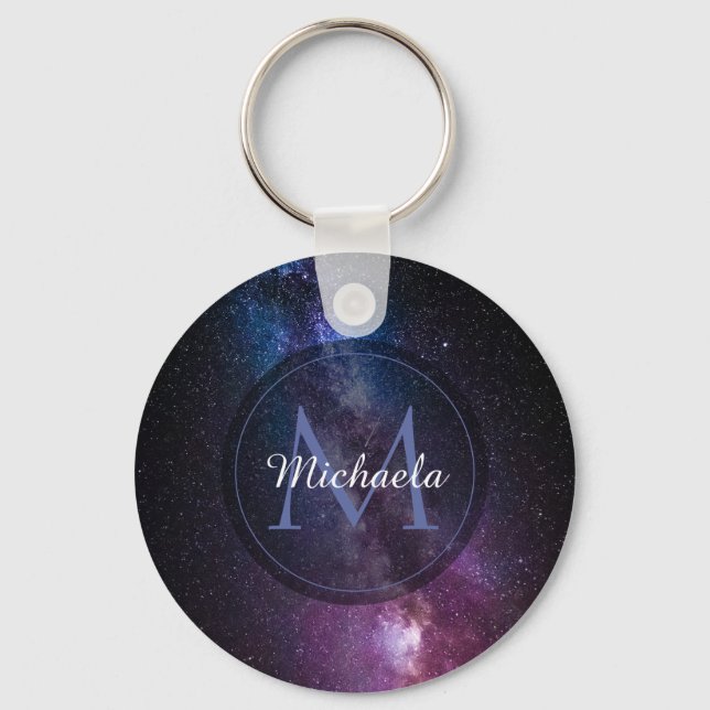 Milchstrahlenfarben, personalisierbar, monogramm schlüsselanhänger (Vorderseite)
