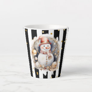 Milchtasse Klein Snowman and Stripes Var02