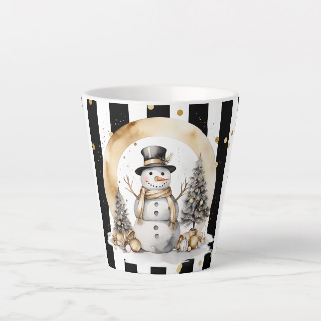Milchtasse Klein Snowman and Stripes Var03 (Vorderseite)