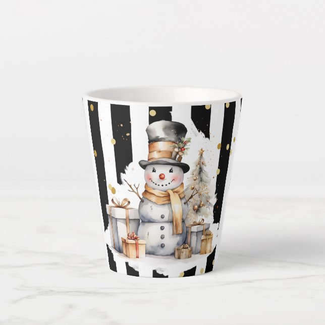 Milchtasse Klein Snowman and Stripes Var05 (Vorderseite)
