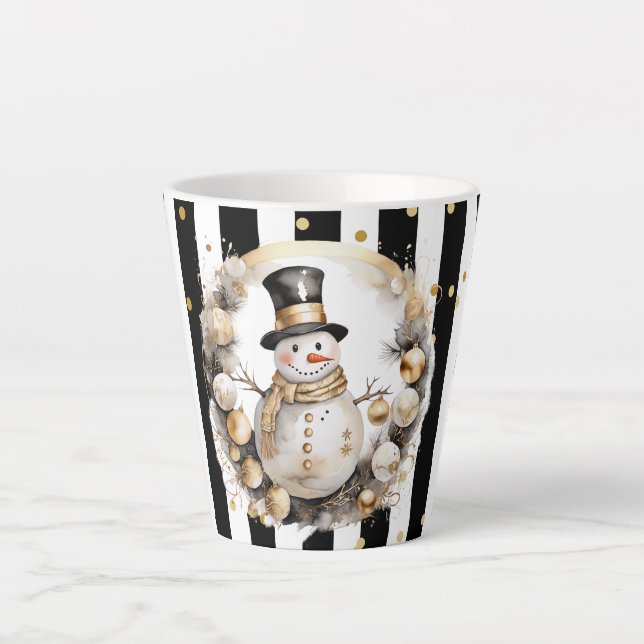 Milchtasse Klein Snowman and Stripes Var07 (Vorderseite)