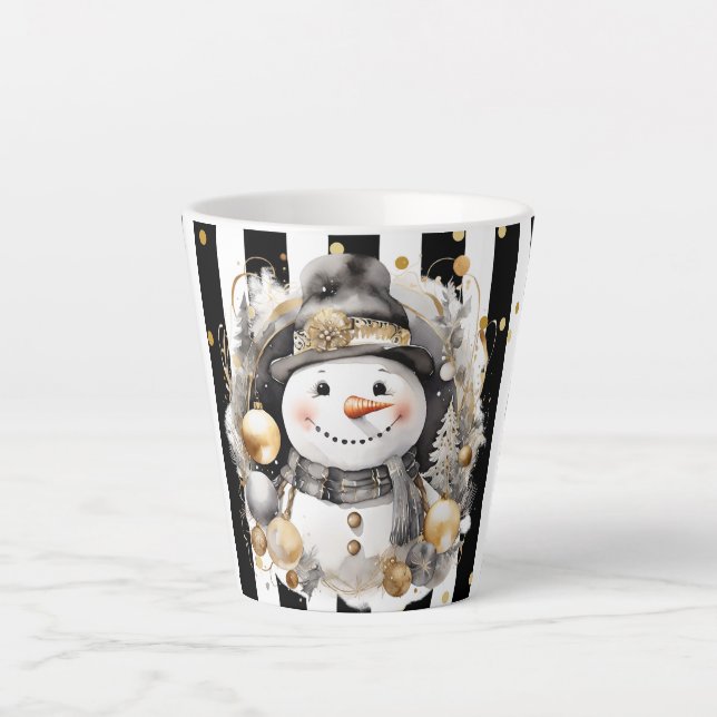 Milchtasse Klein Snowman and Stripes Var08 (Vorderseite)