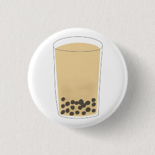Milchtee mit Tapioka-Perlen Boba-Geschenk Button