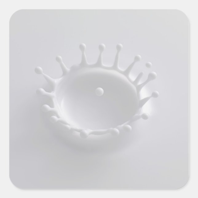 Milchtrocknung Quadratischer Aufkleber (Vorderseite)