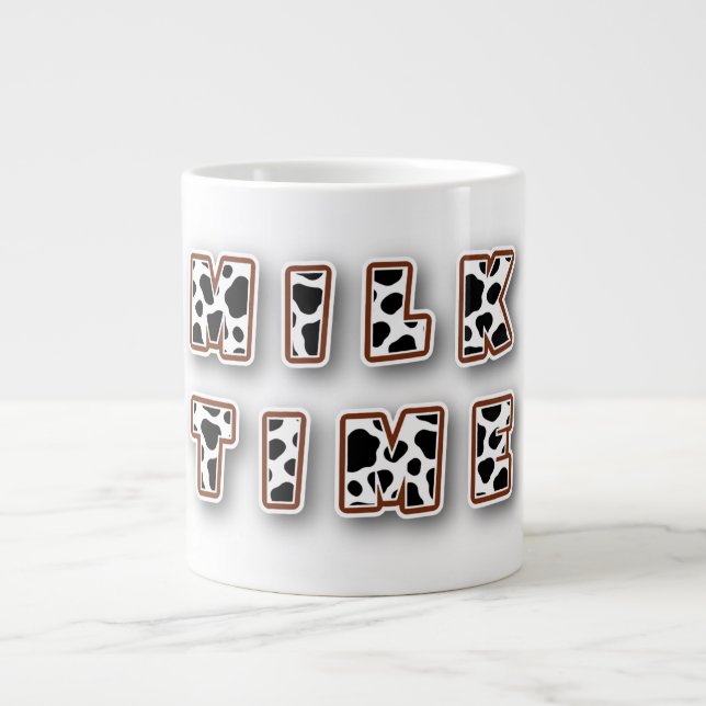 Milchzeitkuhmuster Jumbo-Tasse (Vorderseite)