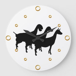 Milchziegen Silhouette Wall Clock Große Wanduhr