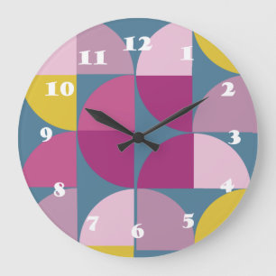 Milde psychedelische lila Rosa Farben mo Große Wanduhr