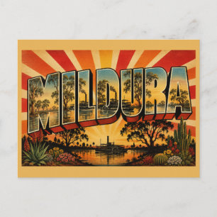 Mildura Victoria Australien Murray River Kunst Postkarte