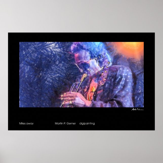 Miles away (Miles Davis painting) Poster (Vorne)