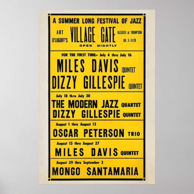 Miles Davis - Dizzy Gillespie - Mongo Santamaria Poster (Vorne)