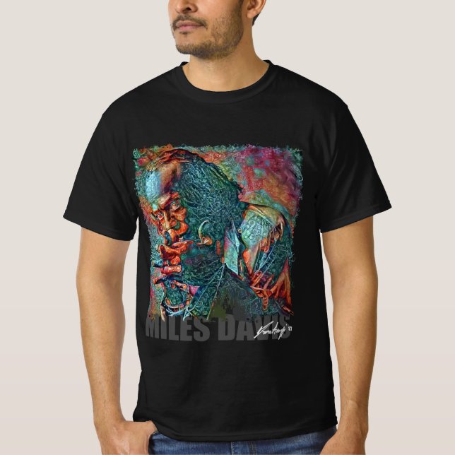 MILES DAVIS - NFT-Portrait von Marco Aureggi T-Shirt (Vorderseite)