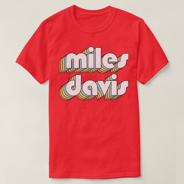 Miles Davis Retro Typografie Faded Style T-Shirt (Design vorne)
