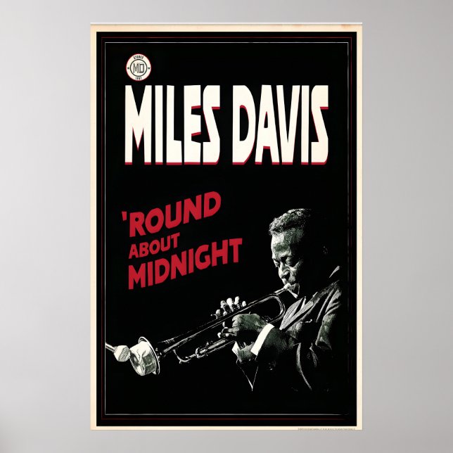 Miles Davis 'Round About Midnight Grafik Poster (Vorne)