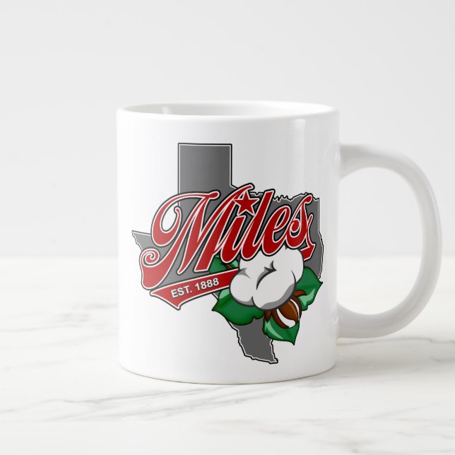 "MILES, TEXAS - BAUMWOLLE" 20oz Riesenkaffee Tasse (Rechts)