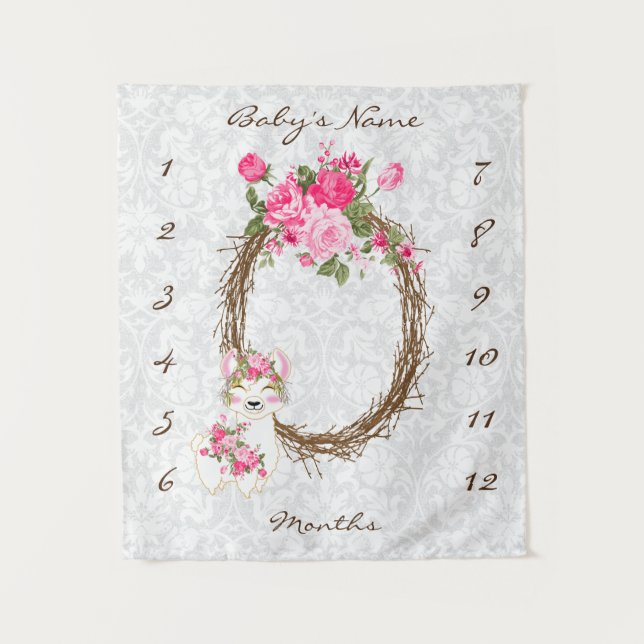 Milestone Baby Foto Prop. Wandteppich (Vorderseite)