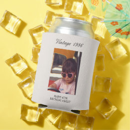 Milestone Birthday Party Favor Vintage 2 Photo Dosenkühler