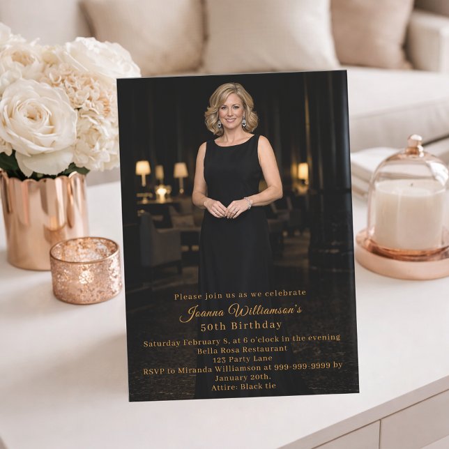 Milestone birthday photo elegant einladung (Von Creator hochgeladen)