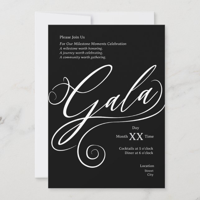 Milestone Gala Invitation Einladung (Vorderseite)