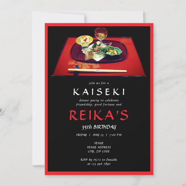 Milestone Kaiseki Japanisch Private Koch Geburtsta Einladung (Vorderseite)