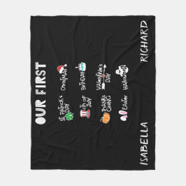 Milestone verbindet mein erstes, modernes schwarze fleecedecke