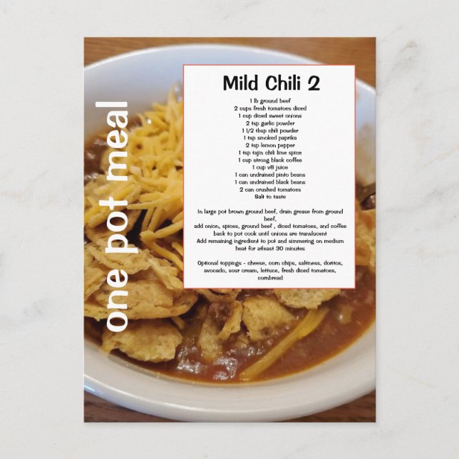 Milf Chili Rezept mit einer geheimen ZutatPostkart Postkarte (Vorderseite)