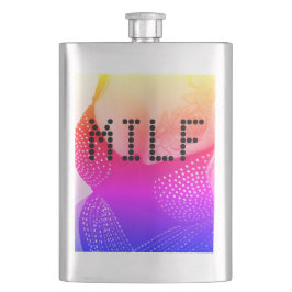 Milf Flask Hot Pink & Silber Brust. Flachmann