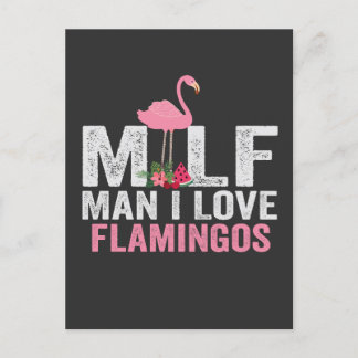 Milf Man I Liebe Flamingos Funny Pink Bird Geschen Einladungspostkarte