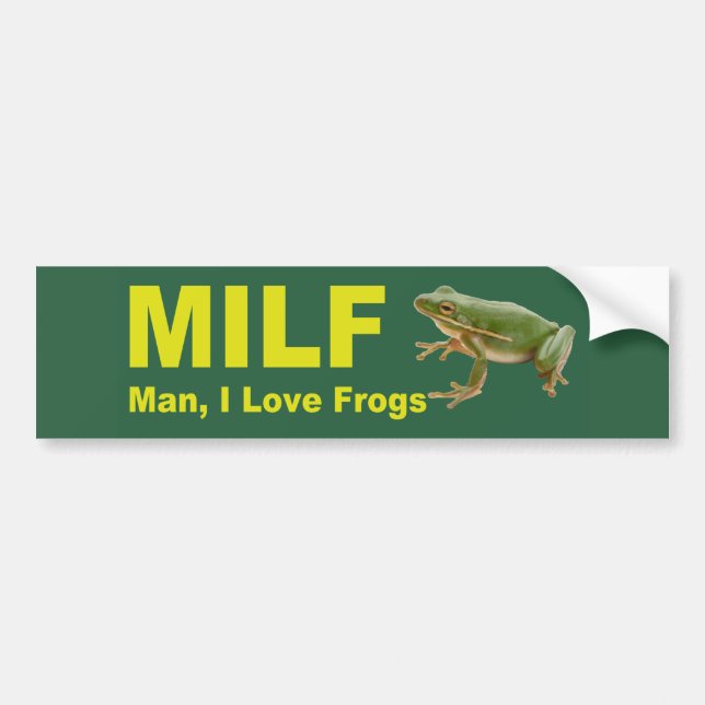Milf Man I Liebe Frogs Funny 2021 Green Autoaufkleber (Vorne)
