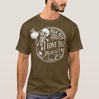 MILF Mann I Liebe Fall Funny Spooky Skeleton Pumpk T-Shirt