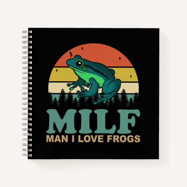MILF Mann I Liebe Frösche Funny Amphibien Frosch L Notizbuch (Vorderseite)