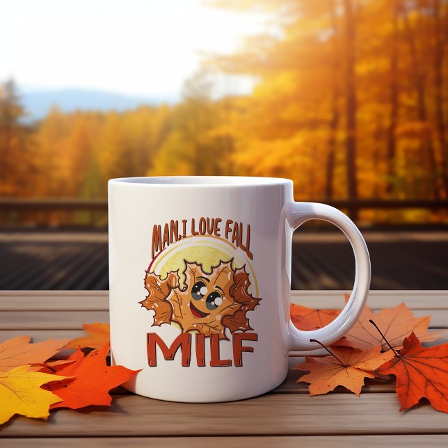 Milf, Mann I Liebe Herbst, Herbst über Orange gemü Kaffeetasse (Von Creator hochgeladen)