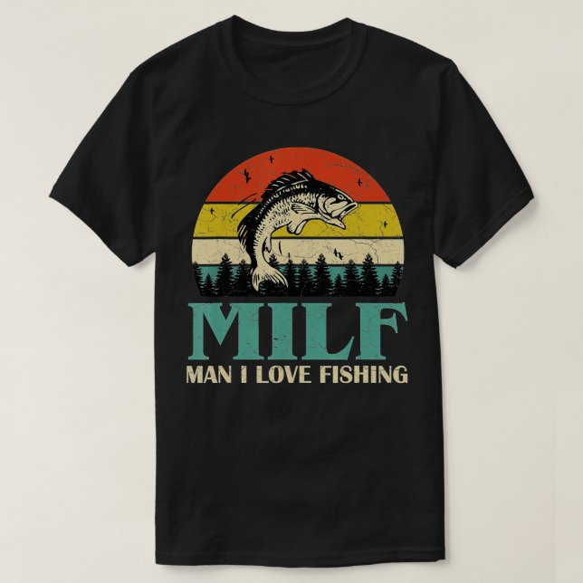 MILFMan I Love Fishing Funny Fishing Fishermen Men T-Shirt (Design vorne)
