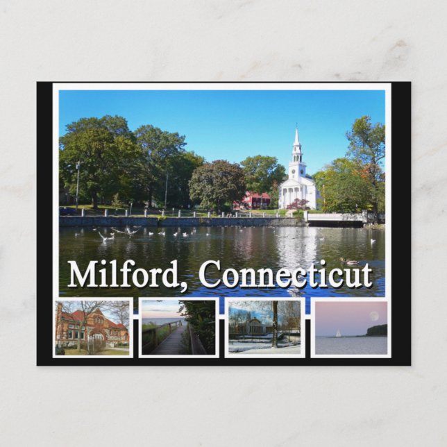 Milford Connecticut Multiview Postkarte (Vorderseite)