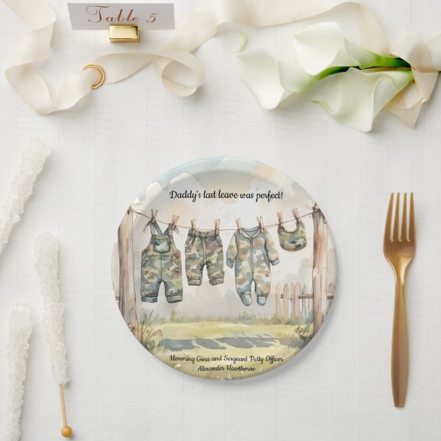 Militär-Baby-Party Pappteller (Hochzeit)