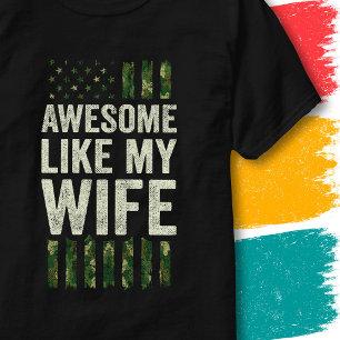 Militär Camouflage Amerikanische Flagge Großartig  T-Shirt