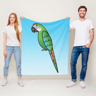 Militär-Cartoon Ara Papagei Vogel Fleecedecke