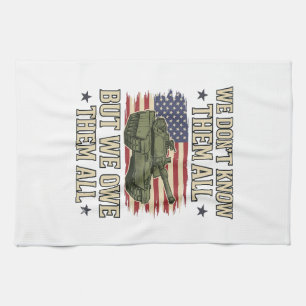 Militär-Erinnerungspanzer Patriotisches-Shirt-Desi Geschirrtuch
