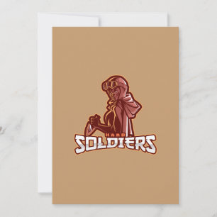 Militär-Gaming-Emblem   Heroischer Krieger-Logo Einladung