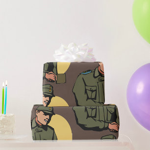 Militär-Offizier Retro-Armee-Soldat Geschenkpapier