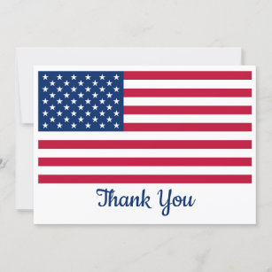 Militär Patriotic Personalisiert USA Flag  Dankeskarte