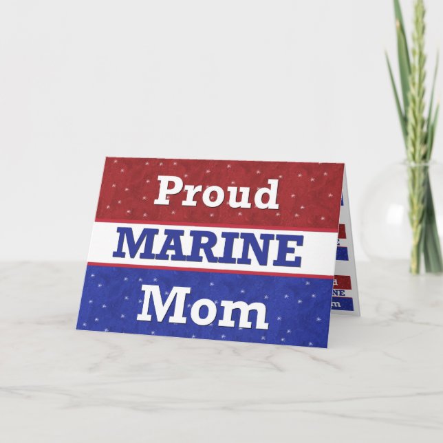 Militär - Proud Marine Mama - Denken Sie an Sie Karte (Vorderseite)