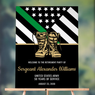 Militär-Ruhestand Green Line Flagge Patriotische A Acrylschild