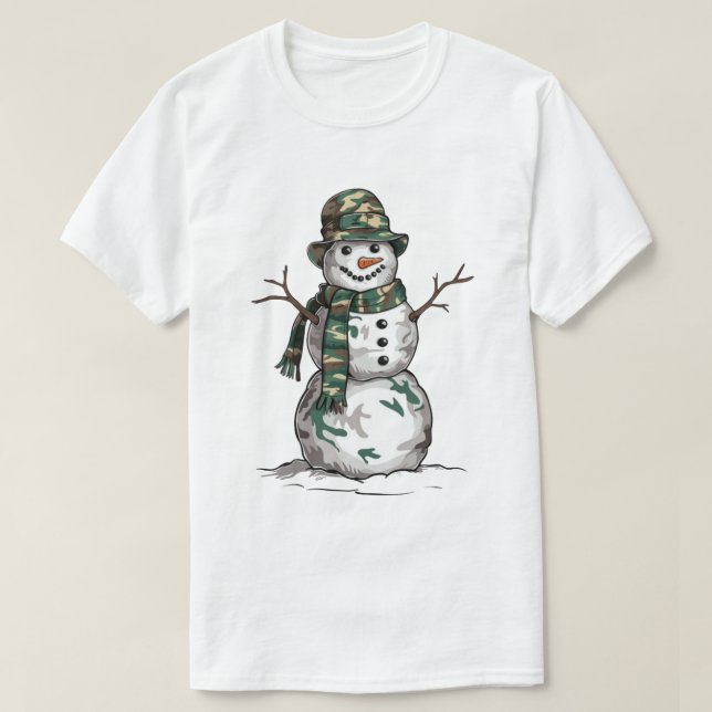Militär Schneemann  T-Shirt (Design vorne)